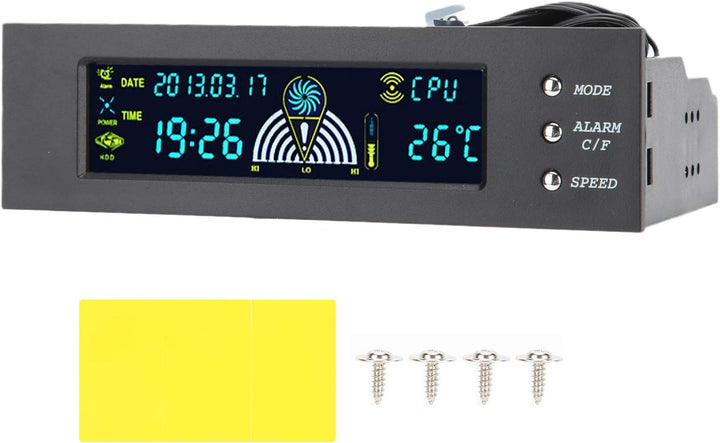 5,25-Zoll-STW?5023-LCD-Display-Lüftergeschwindigkeitsregler für Computer mit CPU/HDD/SYS-Temperaturr