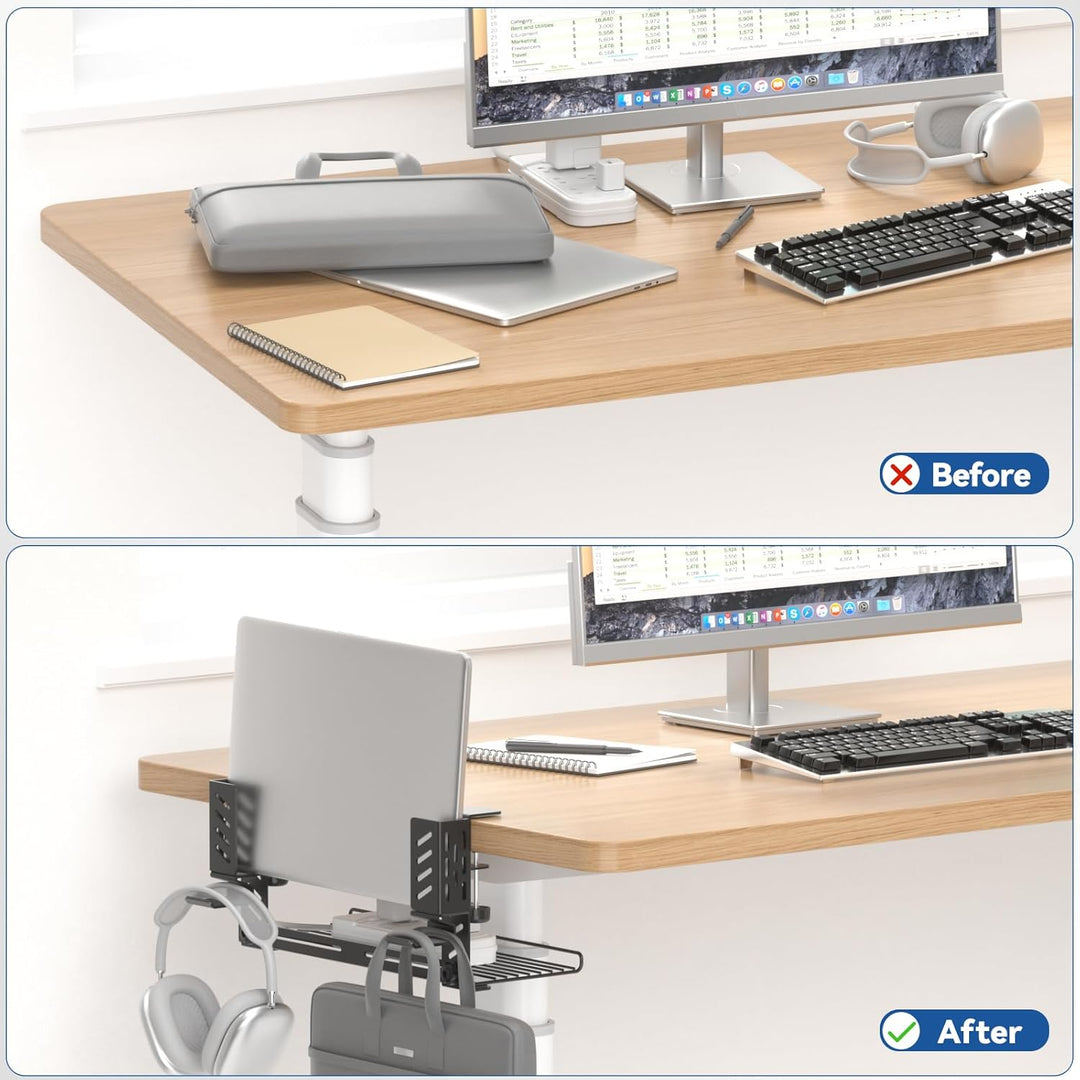 KDD Vertikaler Laptop Ständer - Schreibtischseiten Laptop Halterung mit Kabelmanagement & Headset Ha