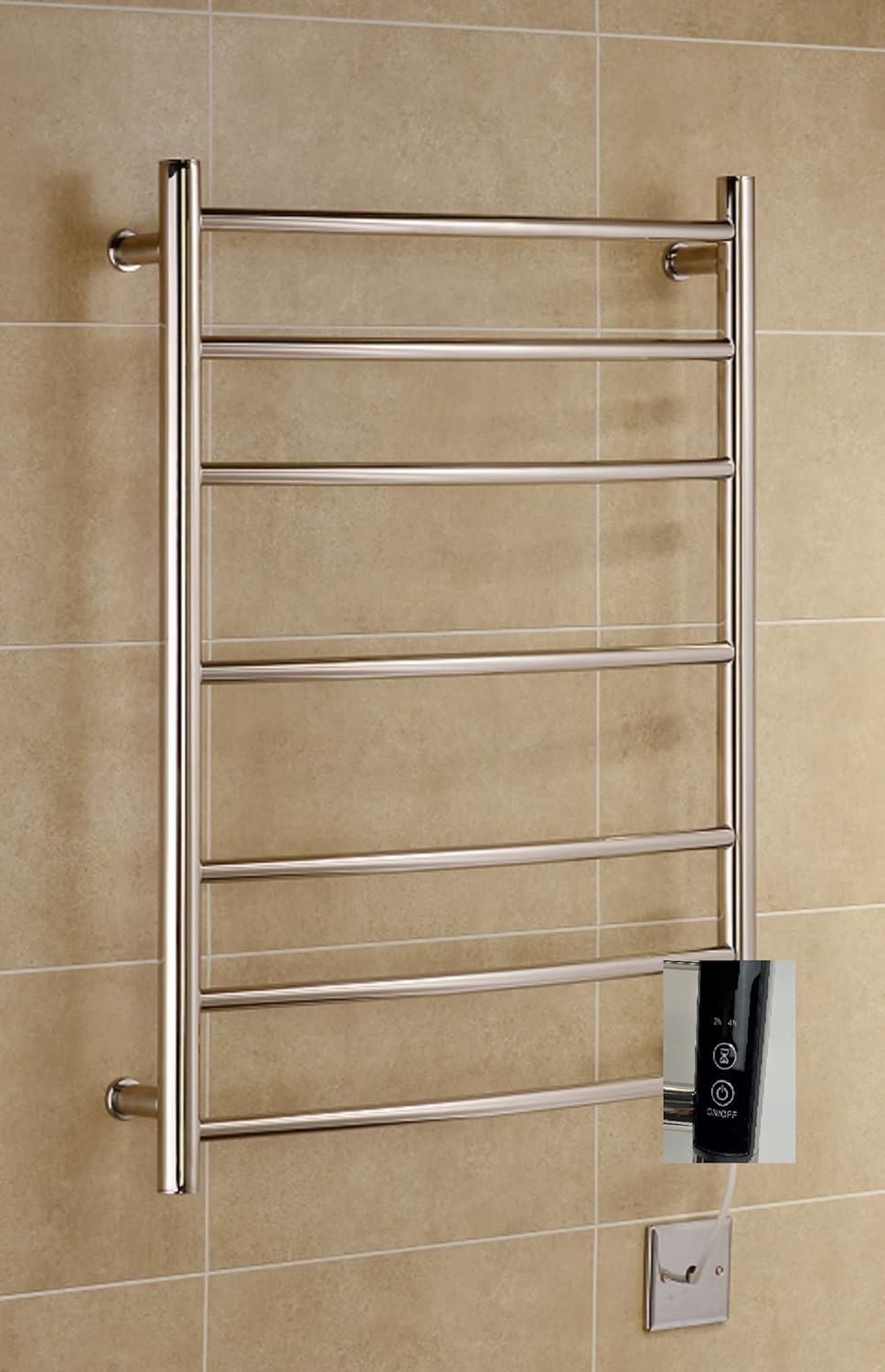 Ferrara elektrischer Handtuchhalter 800 x 600 mm – moderner Handtuchheizkörper, energiesparend & sti