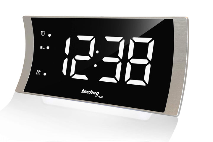 Technoline WT494 LED-Radiowecker, Silber-schwarz, 180 x 96 x 47 mm