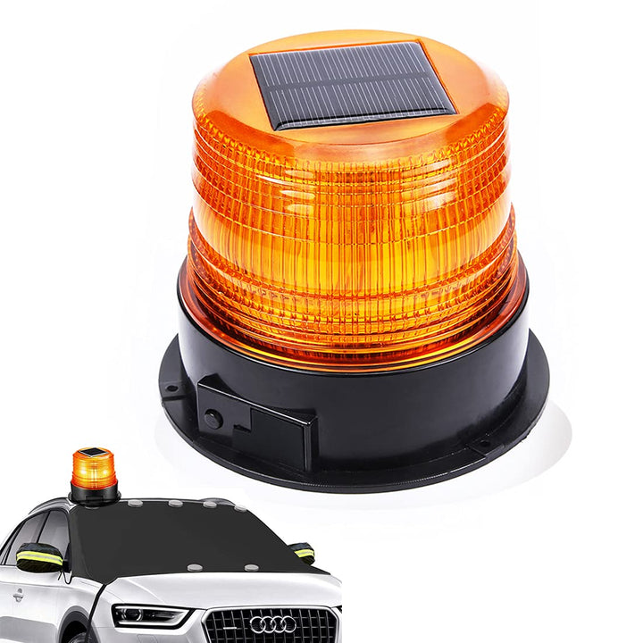 ONCCI 12V Solar/USB Warnleuchte LED Rundumleuchte Magnet Warnlicht Blinkleuchte für Auto PKW LKW Kab