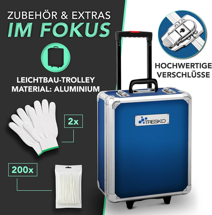 TRESKO Werkzeugkoffer 1400 teilig | Werkzeugkasten gefüllt | Werkzeugkiste Profi | Werkzeugtasche |
