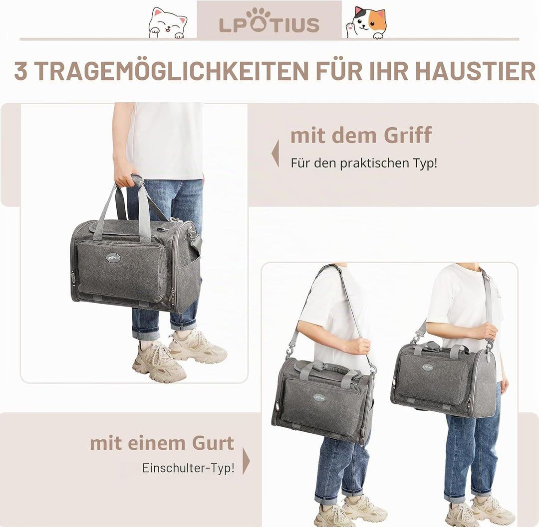 Transporttasche für Katzen, Tragetaschen für Hunde, atmungsaktiv und faltbar, Transportbox für Katze