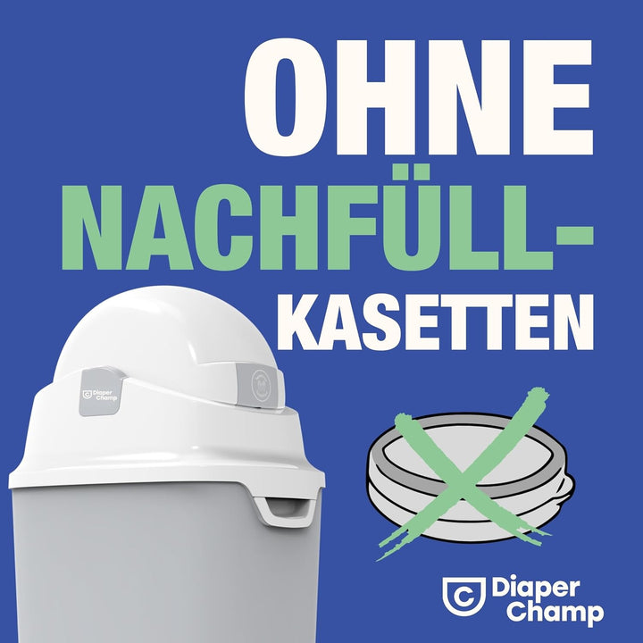 DIAPER CHAMP ONE Medium Handsfree mit Pedal - Windeleimer - geruchsdicht - berührungslose Bedienung