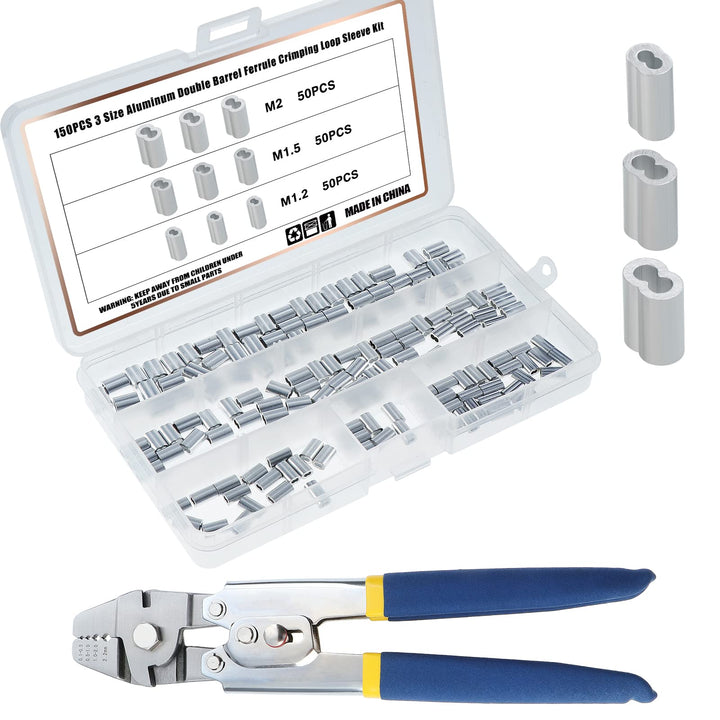 151 Stk Drahtseil Crimpwerkzeug,Draht Crimpzange zum Angeln 0.1-2.2 mm,Drahtseil Crimper Drahtschnei