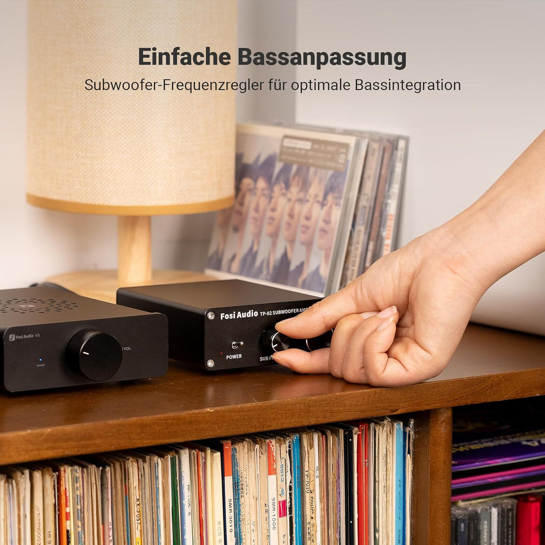 Fosi Audio TP-02 Subwoofer Verstärker 220Watt, Subwoofer Amplifier Home Sub Bass Power Verstärker, T