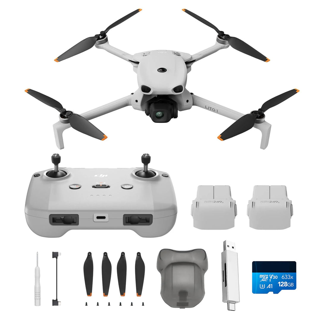 DJI Lito 1 Combo mit 2 Akkus Bundle, Drohne mit 4K Kamera, Hinderniserkennung, ActiveTrack, 4K Video