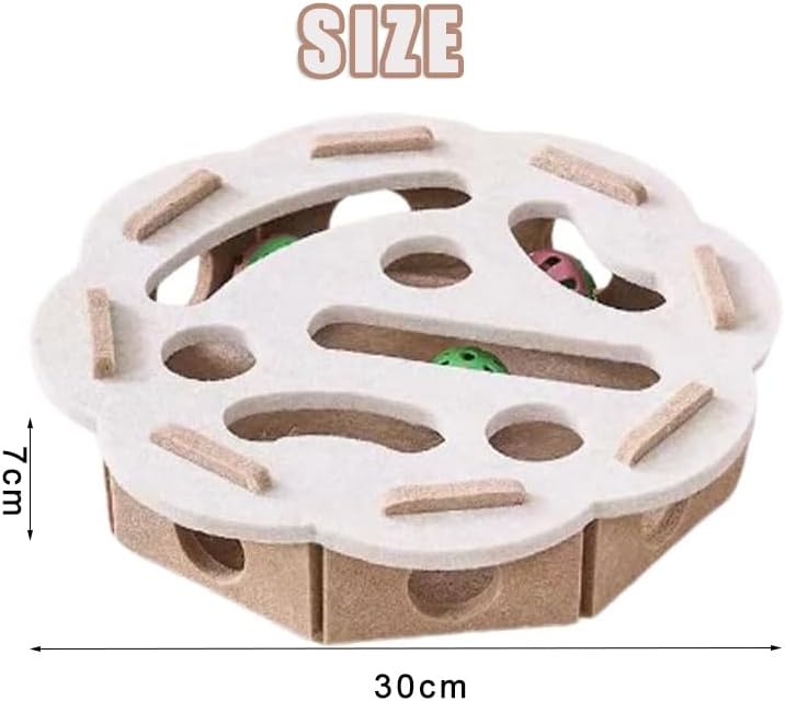 Katze interaktive Puzzle Spielzeug, Filz Labyrinth Katzenspielzeug Selbstbeschäftigung Ball mit Gloc