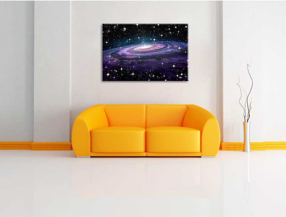 Spiralgalaxie im Weltall, Format: 100x70 auf Leinwand, XXL riesige Bilder fertig gerahmt mit Keilrah
