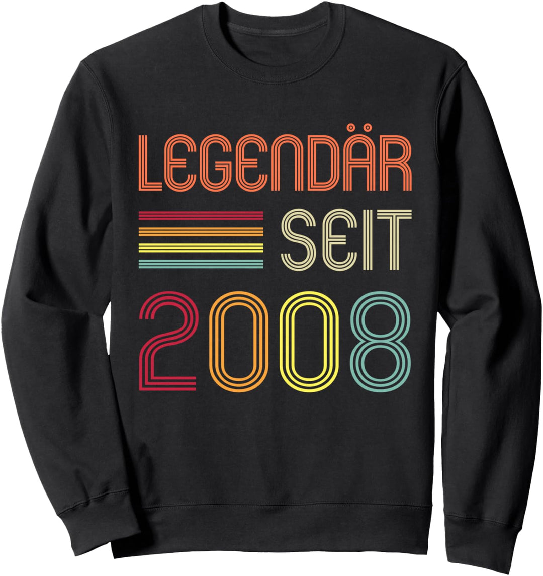 15. Geburtstag Legendär Seit 2008 Geschenk Sweatshirt