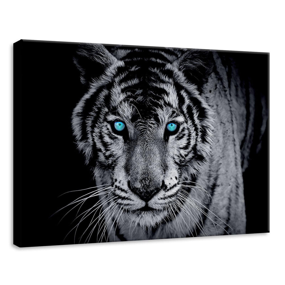 Forwall Bilder Tiger schwarz weiss Tiere Modern Schlafzimmer Wohnzimmer Leinwandbilder Wandbild Kuns
