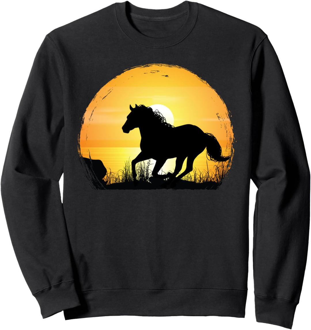 Sunset Horse Rasse Silhouette - Quarter Horse Sweatshirt
