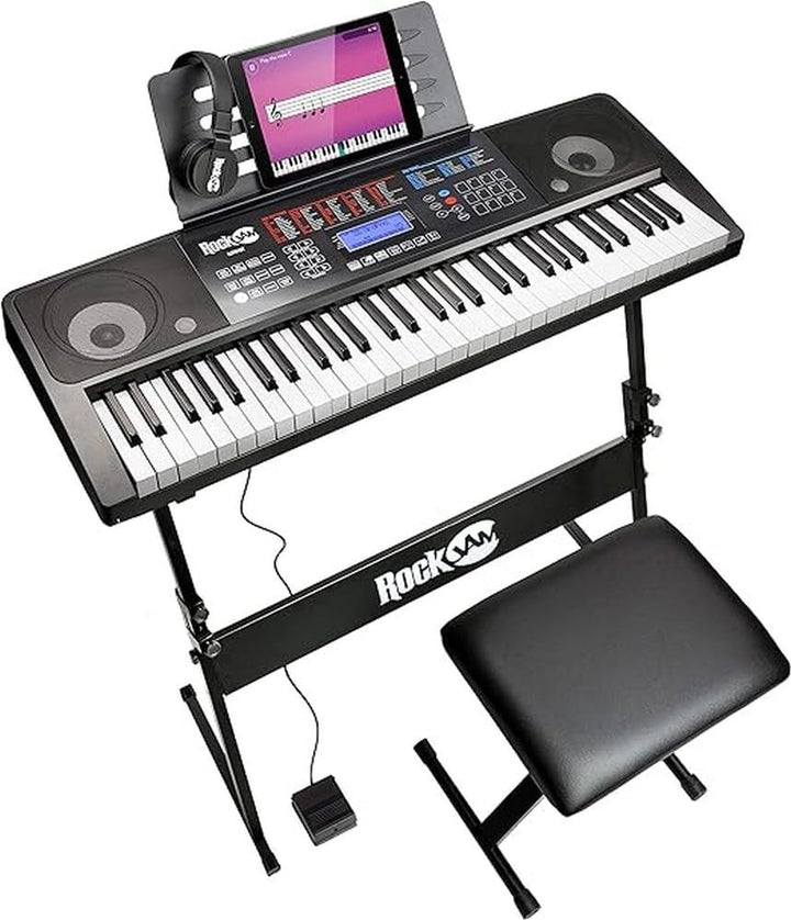 Rockjam 61 Key Touch Display Tastatur Piano Kit mit digitaler Klavierbank, elektrischer Klavierständ