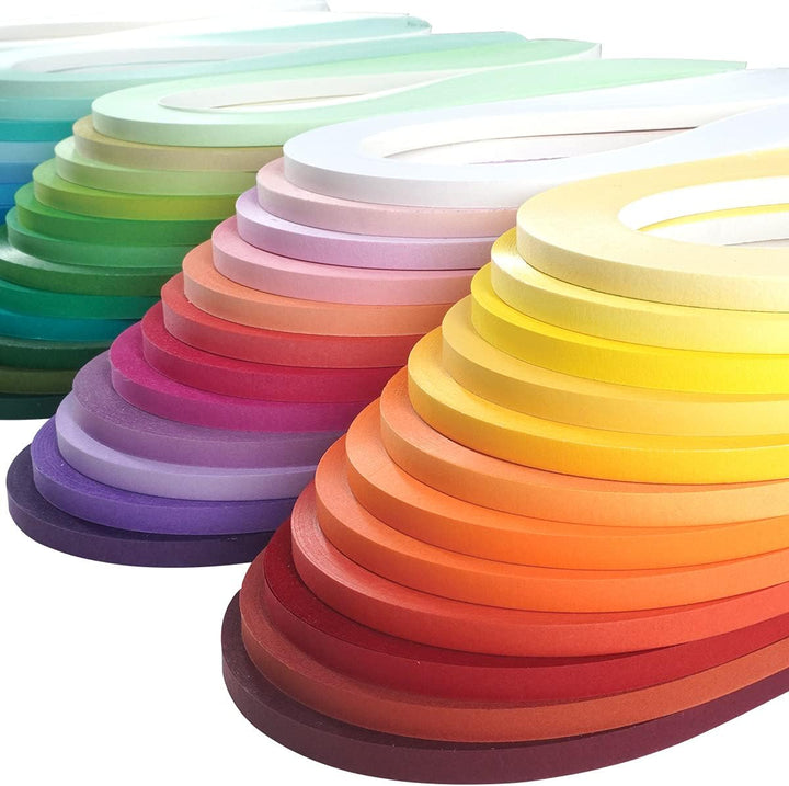 JUYA Quilling Einfarbiges Papier-Rüschen-Set, 60 Farben, 39 cm Länge, 100 Streifen pro Packung, Papi