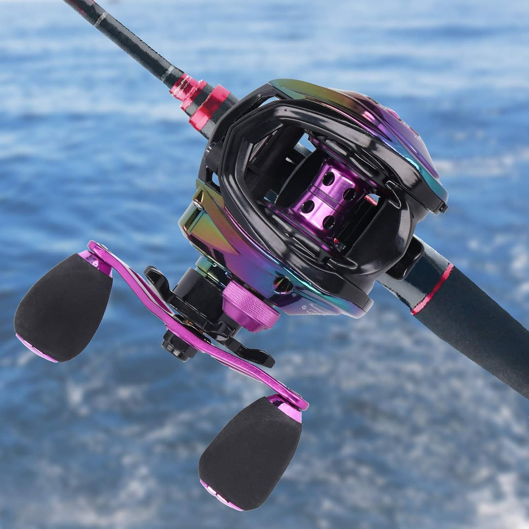 Baitcasting Angelrolle 8,1: 1 Angelrolle mit hohem Geschwindigkeitsverhältnis Leichtes Metallguss-An