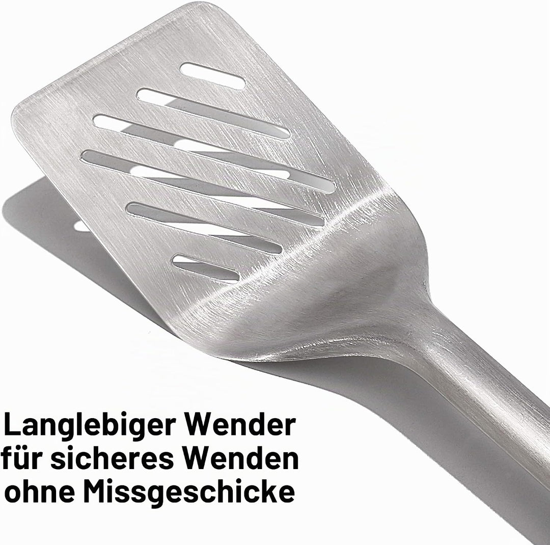 OXO Good Grips Set aus Wender und Zange zum Grillen – spülmaschinenfestes Grillzangen-Set mit Fleisc