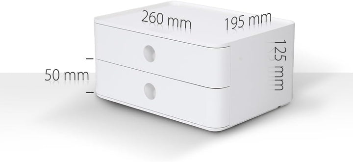 HAN Schubladenbox Allison SMART-BOX mit 2 Schubladen und Trennwand, Kabelführung, stapelbar, Utensil