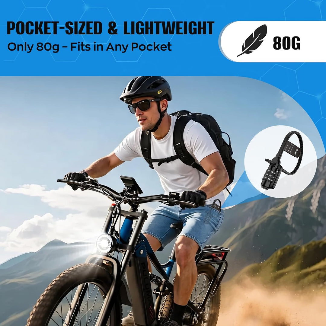 IMAYCC Kabelbinder Schloss mit Zahlencode – Leichtes Fahrradschloss &amp; Zahlenschloss für Helm, Scoote