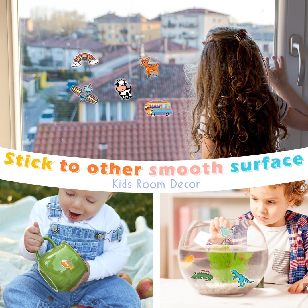 GUYUCOM Sticker Set 4 Stück - Wiederverwendbares Stickerbuch für Mädchen ab 2 Jahre, 3D Aufkleber Th