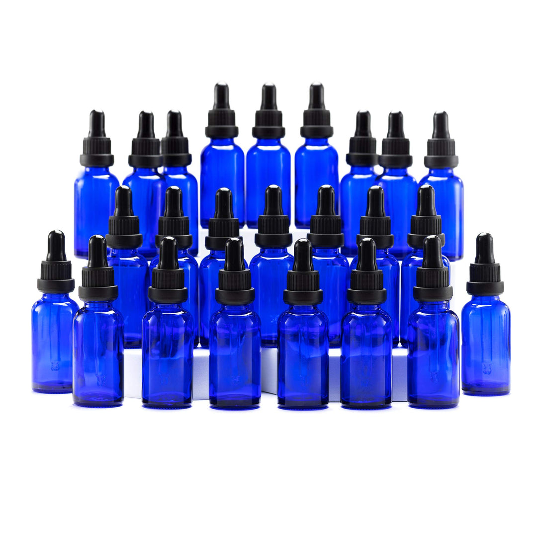 YIZHAO Pipettenflasche 30ml Blau, Apothekerflasche mit [Dropper Pipette Glas], Tinktur Flaschen für