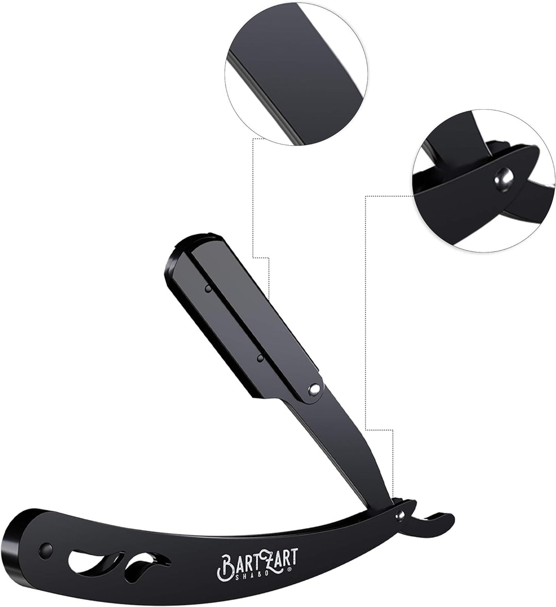 BartZart Rasiermesser mit Wechselklingen-System I Premium Rasiermesser Set aus Edelstahl inkl. Etui