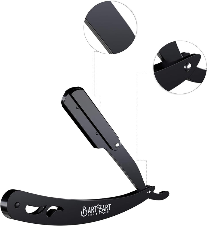 BartZart Rasiermesser mit Wechselklingen-System I Premium Rasiermesser Set aus Edelstahl inkl. Etui