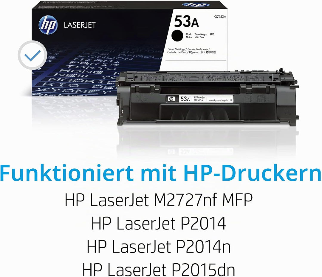 HP 53A (Q7553A) Schwarz Original Toner für HP Laserjet P2014, P2015, P2015dn, P2015n, P2015x, M2727n
