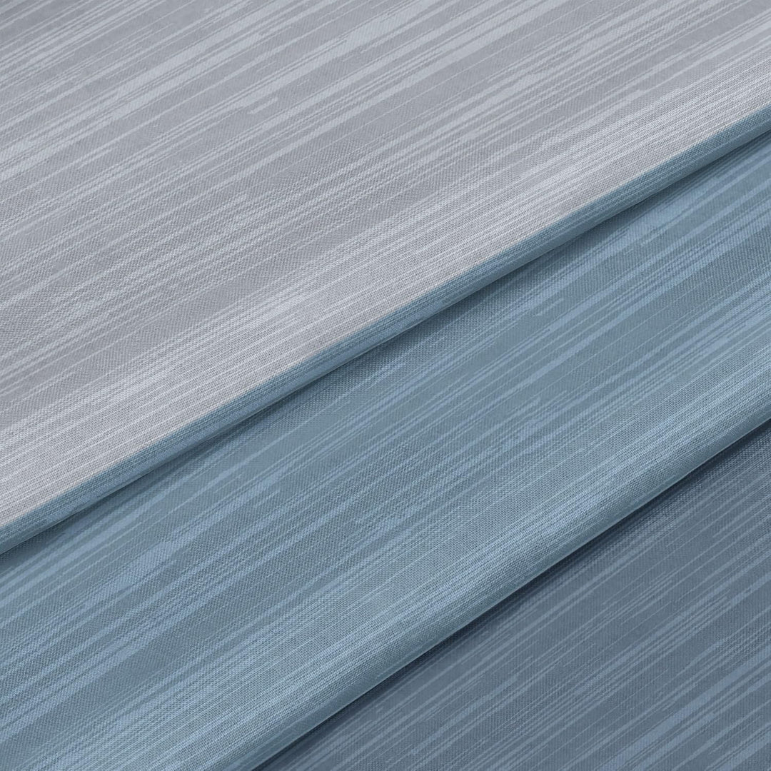 LARAWELL Bettwäsche 135x200 Baumwolle Ganzjahres Bettwäsche-Sets blau grau gestreift Premium Blau, G
