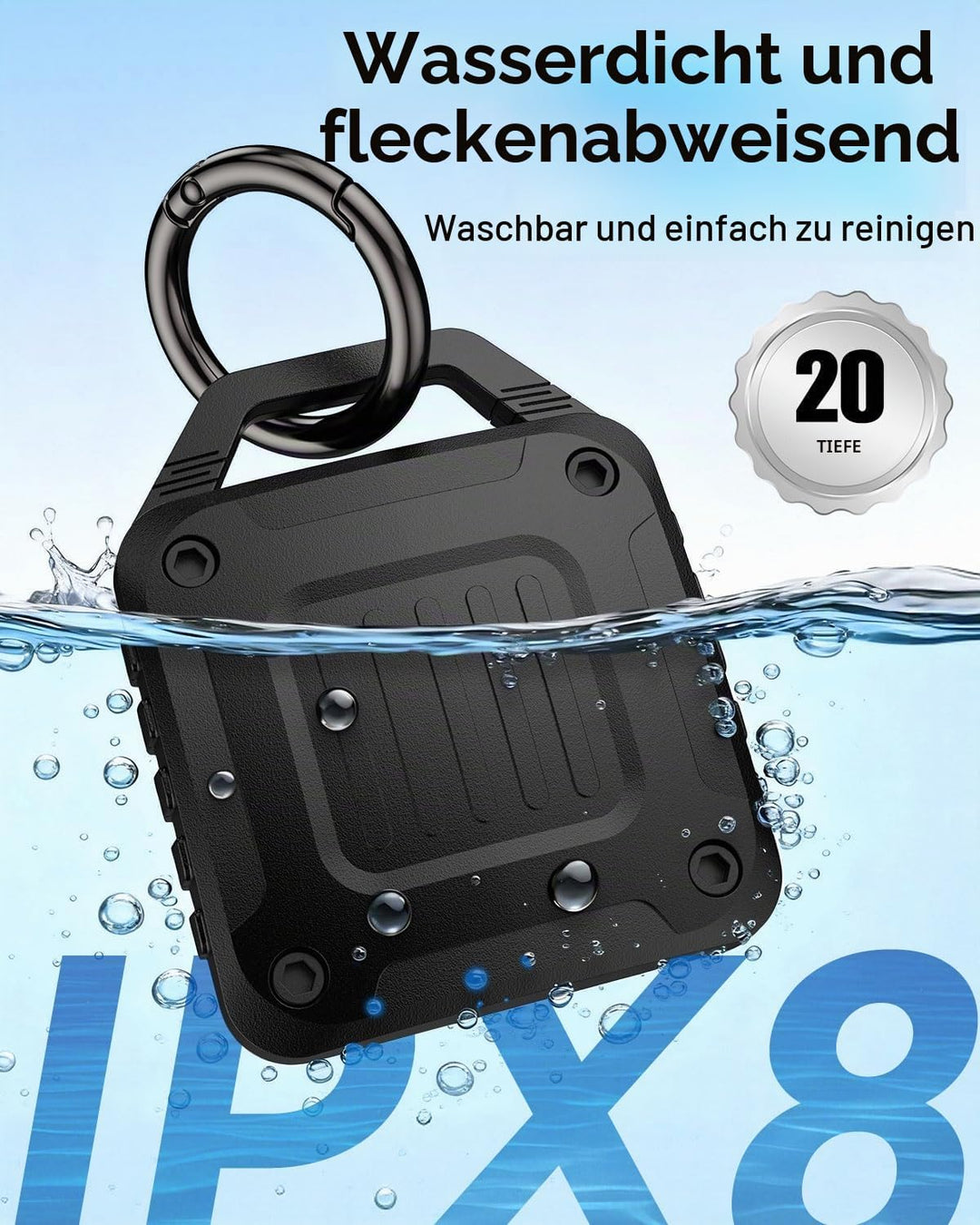 DDJ 4 Pack Air Tracker Tags Halter für Apple Airtag, IPX8 wasserdichte Schutzhülle mit Metall Schlüs