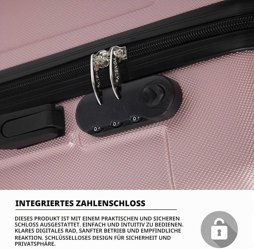 Trolley Koffer Suitcase, Reisekoffer, Rollkoffer Handgepäck, Hartschalenreisekoffer mit 4 Rollen 360