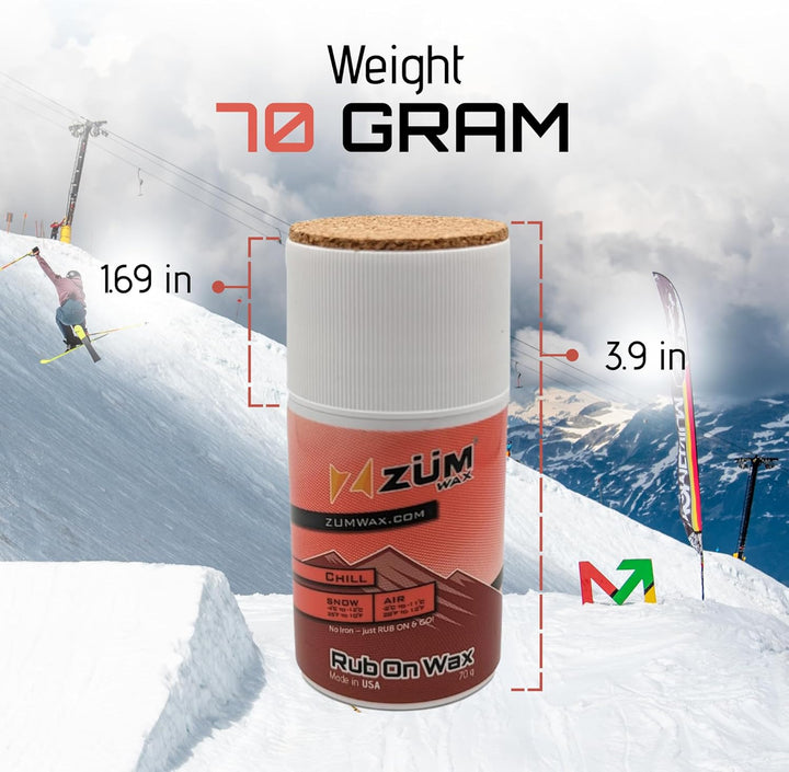 ZUMWax RUB ON WAX Ski/Snowboard - CHILL Temperature - 70 gram - INCREDIBLY FAST!!! by ZUMWax