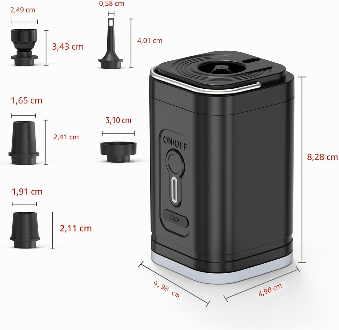 Elektrische Luftpumpe, Tragbare Kompakte Minipumpe, Über USB Wiederaufladbar Zum Aufblasen/Entleeren