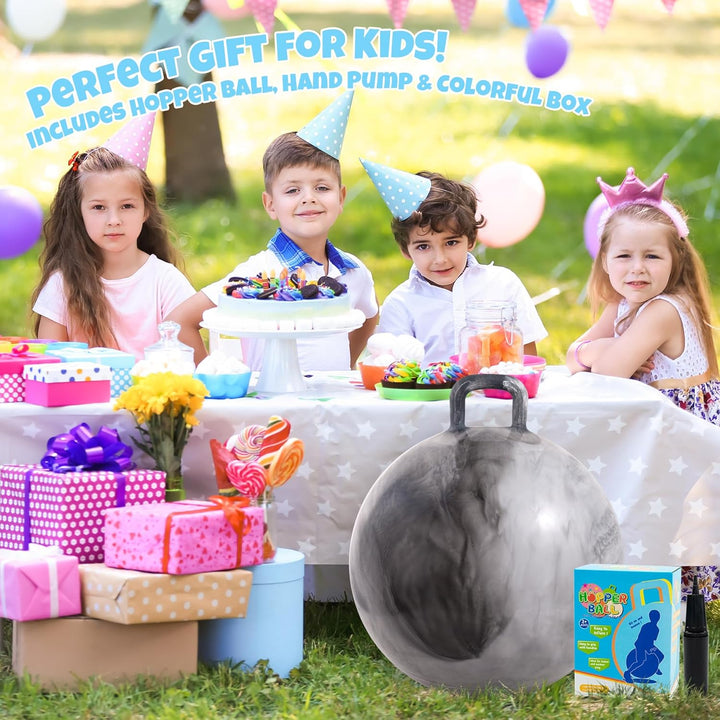 U&C Planet Hüpfball 45 cm Hopperball mit Pumpe 18 Zoll Sprungball für Kinder ab 3 Jahre aufblasbare