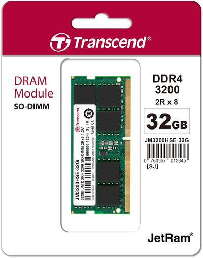 Transcend 32GB JM DDR4 3200Mhz SO-DIMM JM3200HSE-32G 32 GB_UDIMM (2GX8), 32 GB_UDIMM (2GX8)