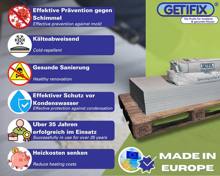 Klimaplatte-Set 30 mm für 5 m², feuchteregulierende Kalziumsilikatplatten, Dämmplatten, verbessert d
