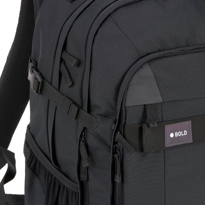 BOLD Lässig Ergonomischer Schulrucksack 30L Black Schwarz, Schwarz