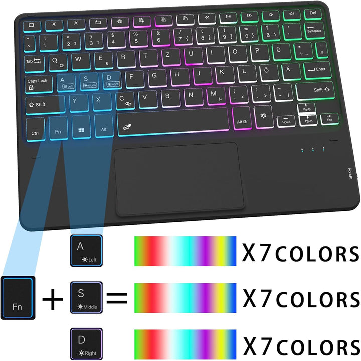 ROOFEI Galaxy Tab A9+/A9 Plus Hülle mit Tastatur: 11 Zoll Galaxy Tab A9+ Abnehmbar Tastatur mit Touc
