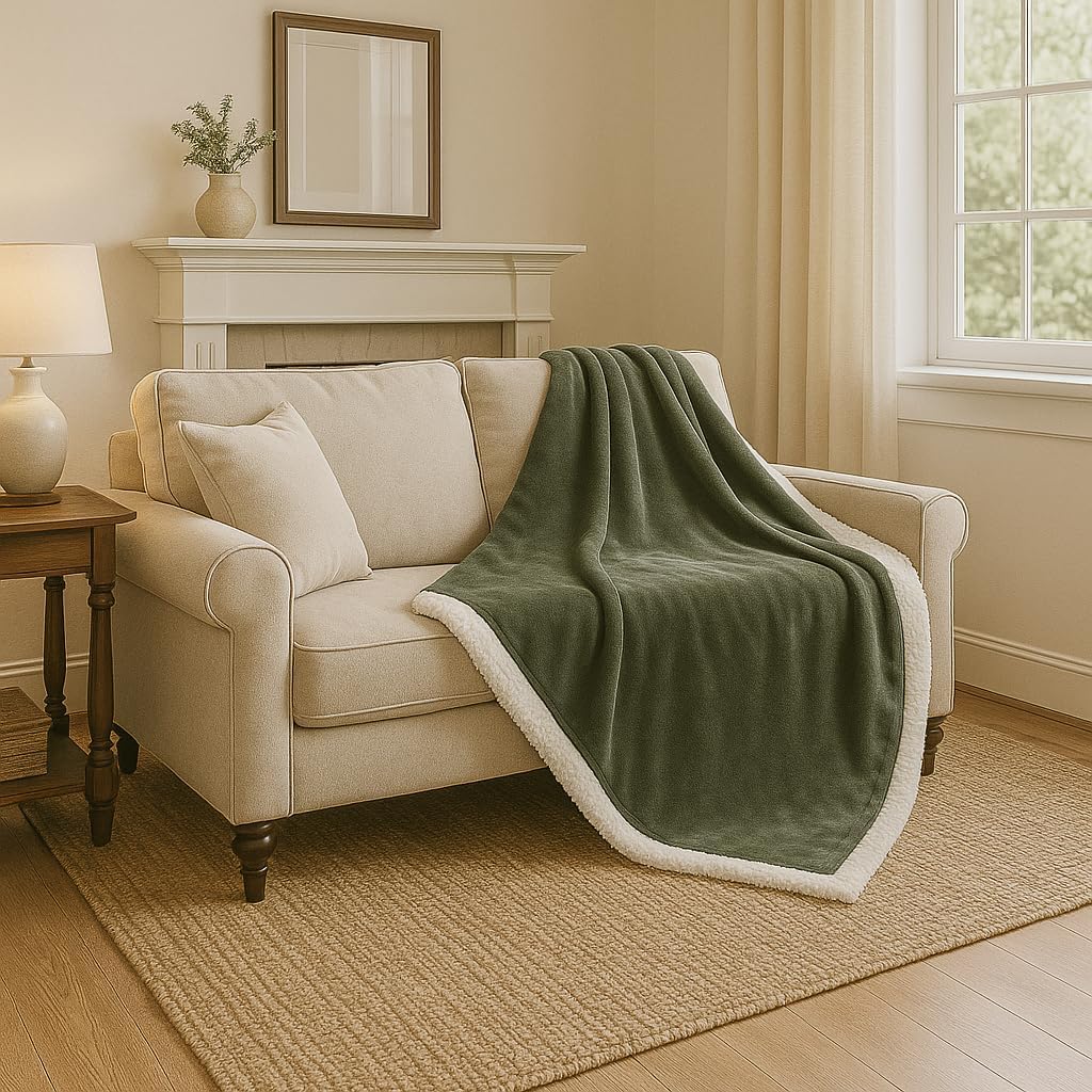 Betz Luxus Flanell Sherpa Kuscheldecke Flauschig Sofa Fleecedecke Verona - Wohndecke XXL Warm Sofade