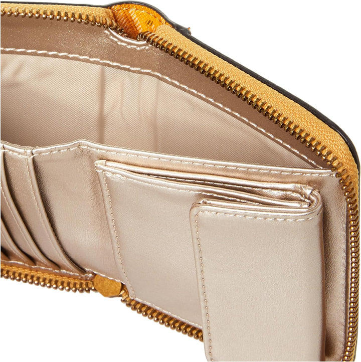 GUESS Damen Laurel SLG Small Zip Around Bag Gelbes Logo, Gelbes Logo