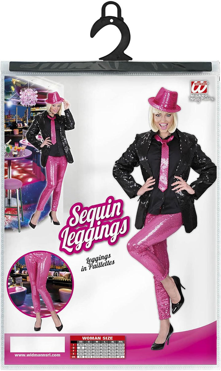 W WIDMANN MILANO Party Fashion - Leggings mit Pailletten, glänzend, Disco Fever, für Faschingskostüm