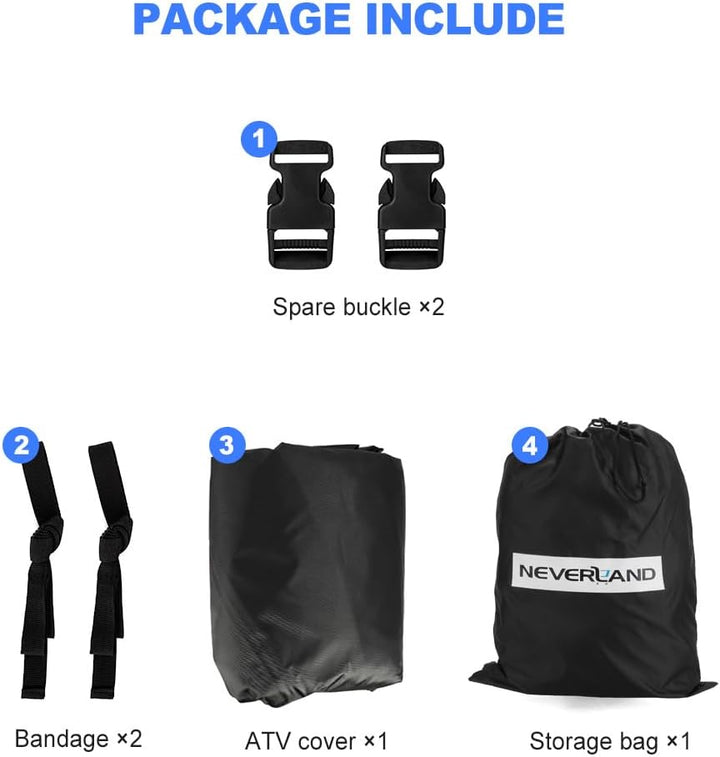 NEVERLAND Quad Abdeckplane Wasserdicht für ATV - 210D Oxford Stoff mit Reflektierende Streifen, Wint