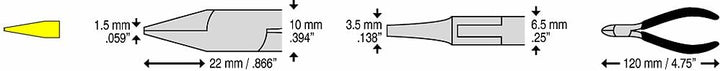 C.K T3770 Elektronik-Flachzange, 120 mm, 120 mm