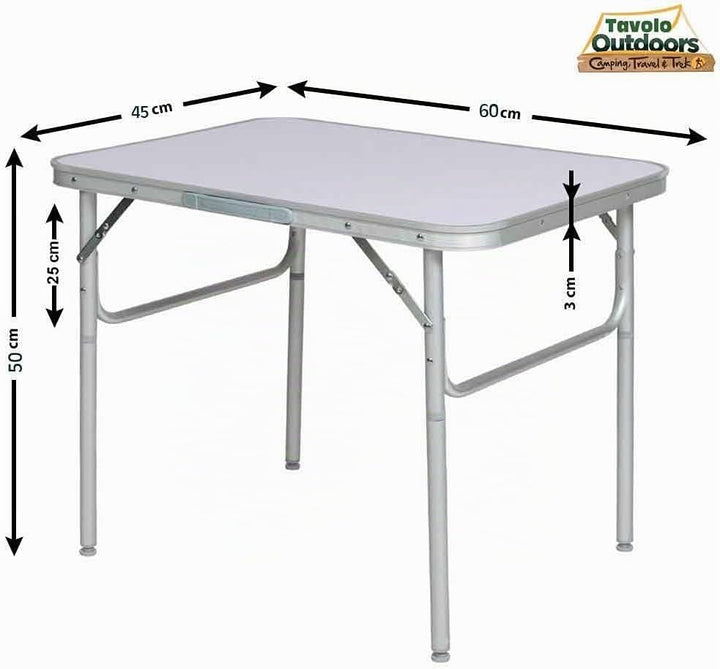 BAKAJI Klapptisch Camping Campingtisch Picknick, Aluminium, 60 x 45 x 50 cm, zusammenklappbar, Ameis