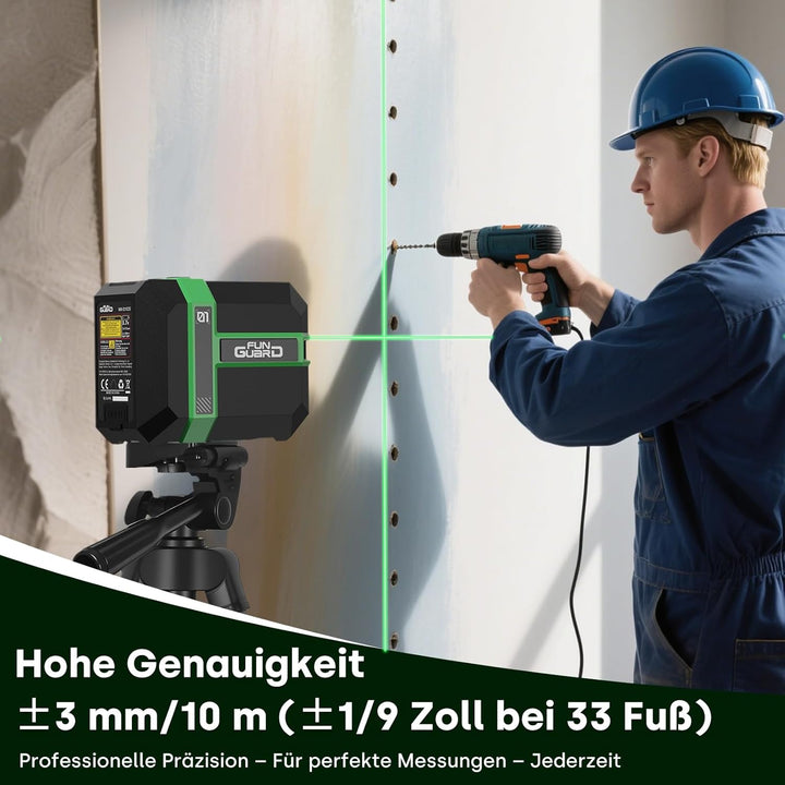 Laser Wasserwaage mit Stativ, Grün Kreuzlinienlaser 50M Selbstnivellierend Dual-Lasermodul, Linienla