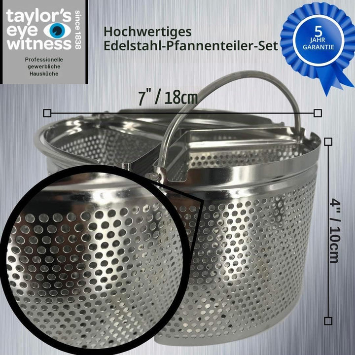 Taylor 's Eye Witness 18 cm Triple Fach Topf Trennwand Set Edelstahl Medium, Medium