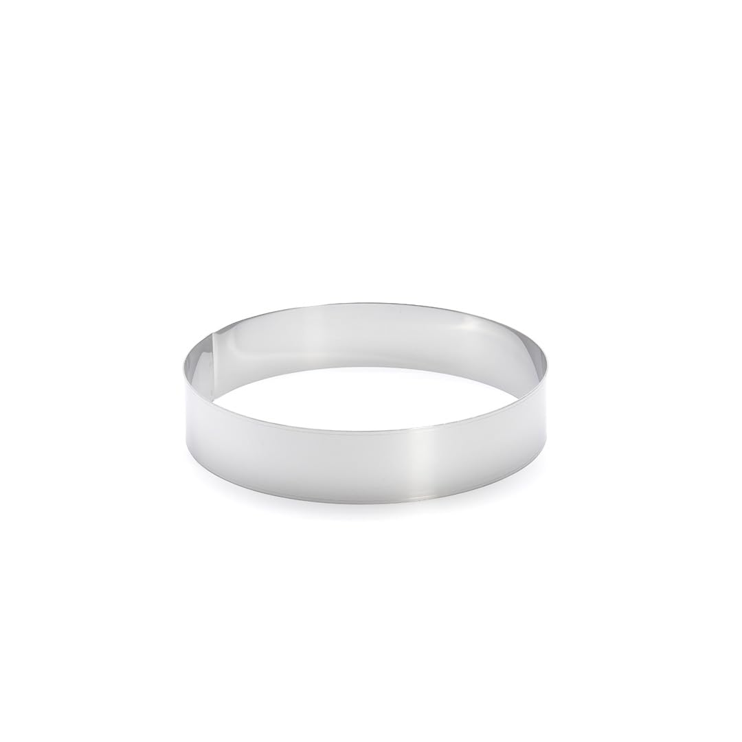 de Buyer - Runder Tortenring aus Edelstahl - Durchmesser 22 cm, Höhe 4,5 cm - 3989.22, Silber, Durch