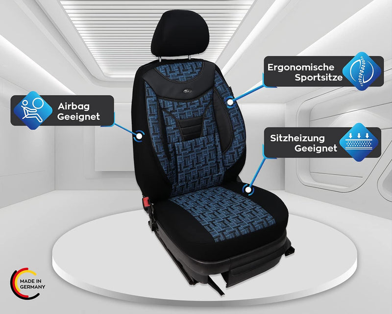 BREMER SITZBEZÜGE Mass Auto Schonbezüge kompatibel mit Skoda Yeti Fahrer & Beifahrer Set ab 2009-201