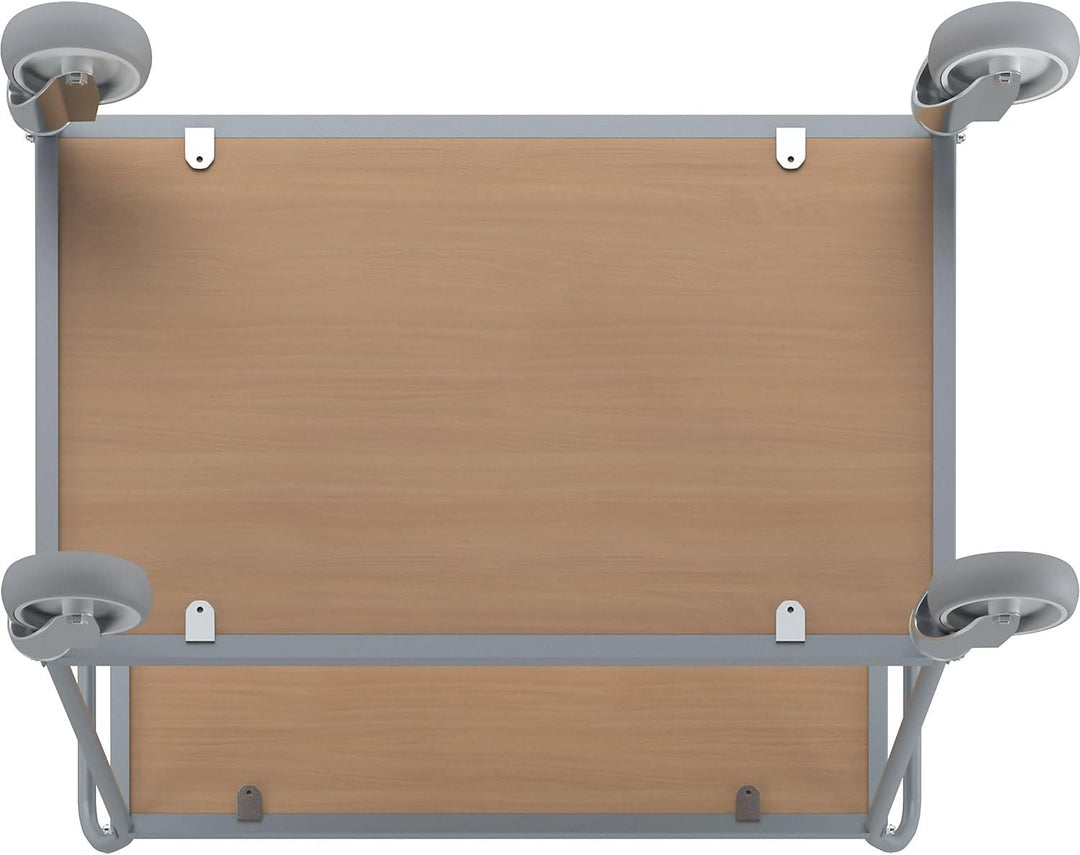 eurokraft | Servierwagen | Etagenhöhe 590 mm | 2 Etagen | mit 4 Lenkrollen | Rad-Ø 125 mm mit 4 Lenk
