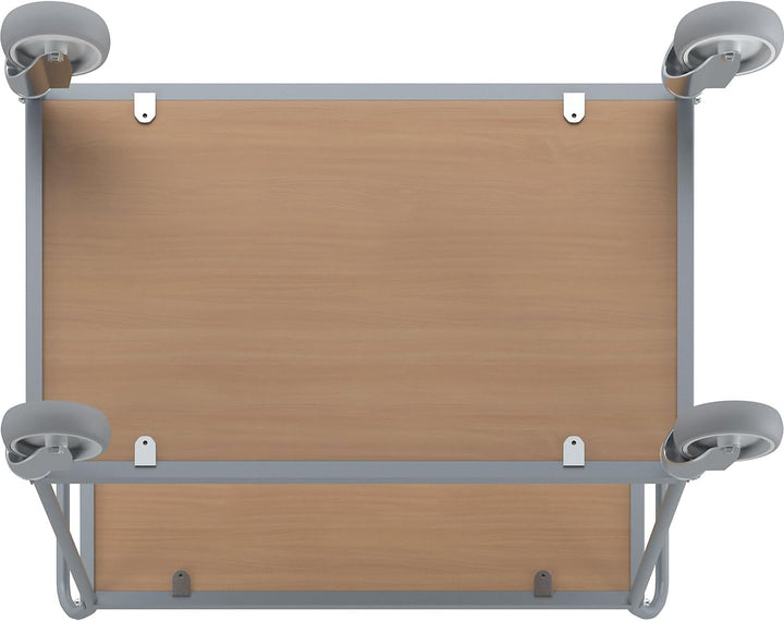eurokraft | Servierwagen | Etagenhöhe 590 mm | 2 Etagen | mit 4 Lenkrollen | Rad-Ø 125 mm mit 4 Lenk