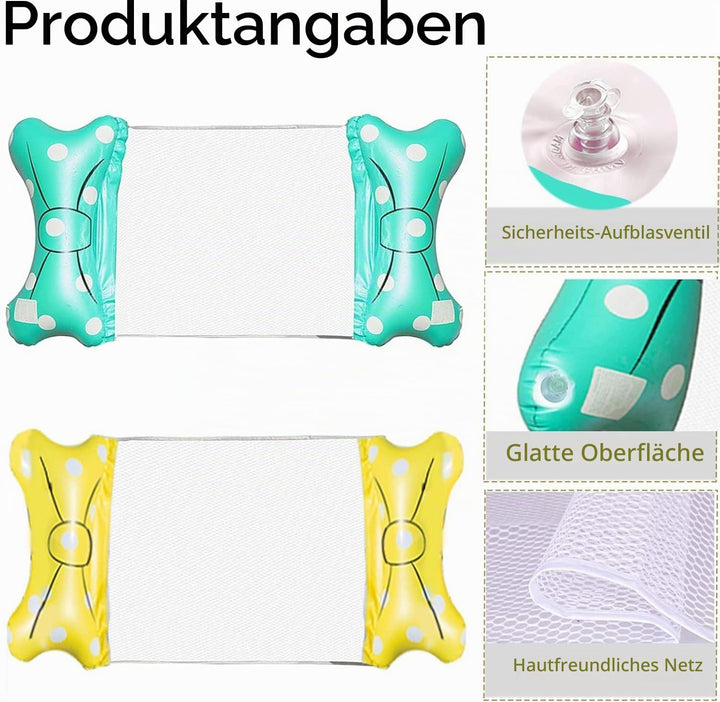 4-in-1 Wasser Hängematte, Aufblasbare Hängematte, Aufblasbares Schwimmbett, Wasserspielzeug Pool Zub